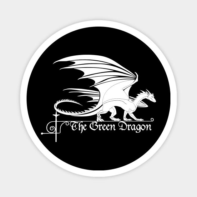 Green Dragon Tavern, White, Transparent Background Magnet by Phantom Goods and Designs